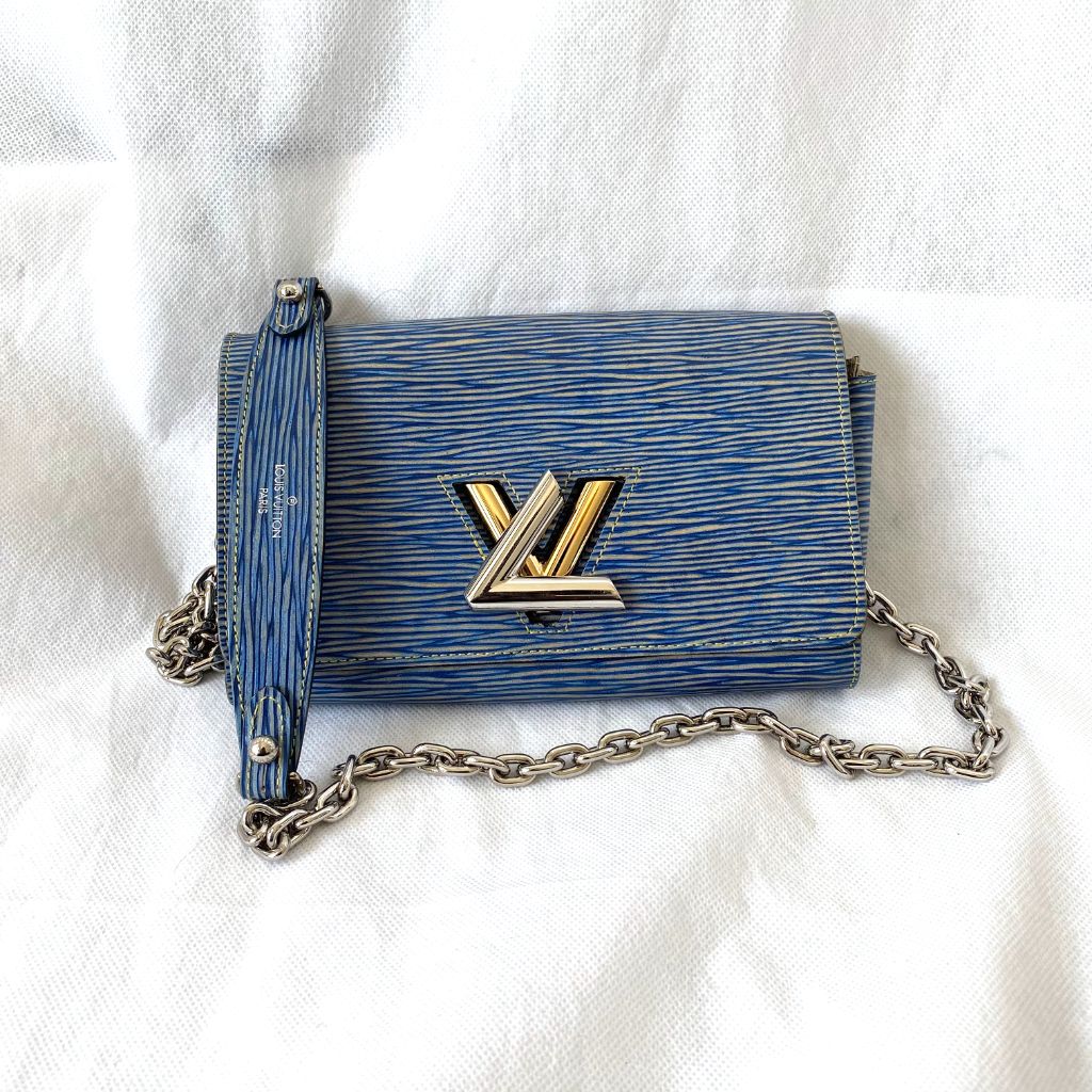Preloved Louis Vuitton Black Epi Leather Twist Wallet on Chain
