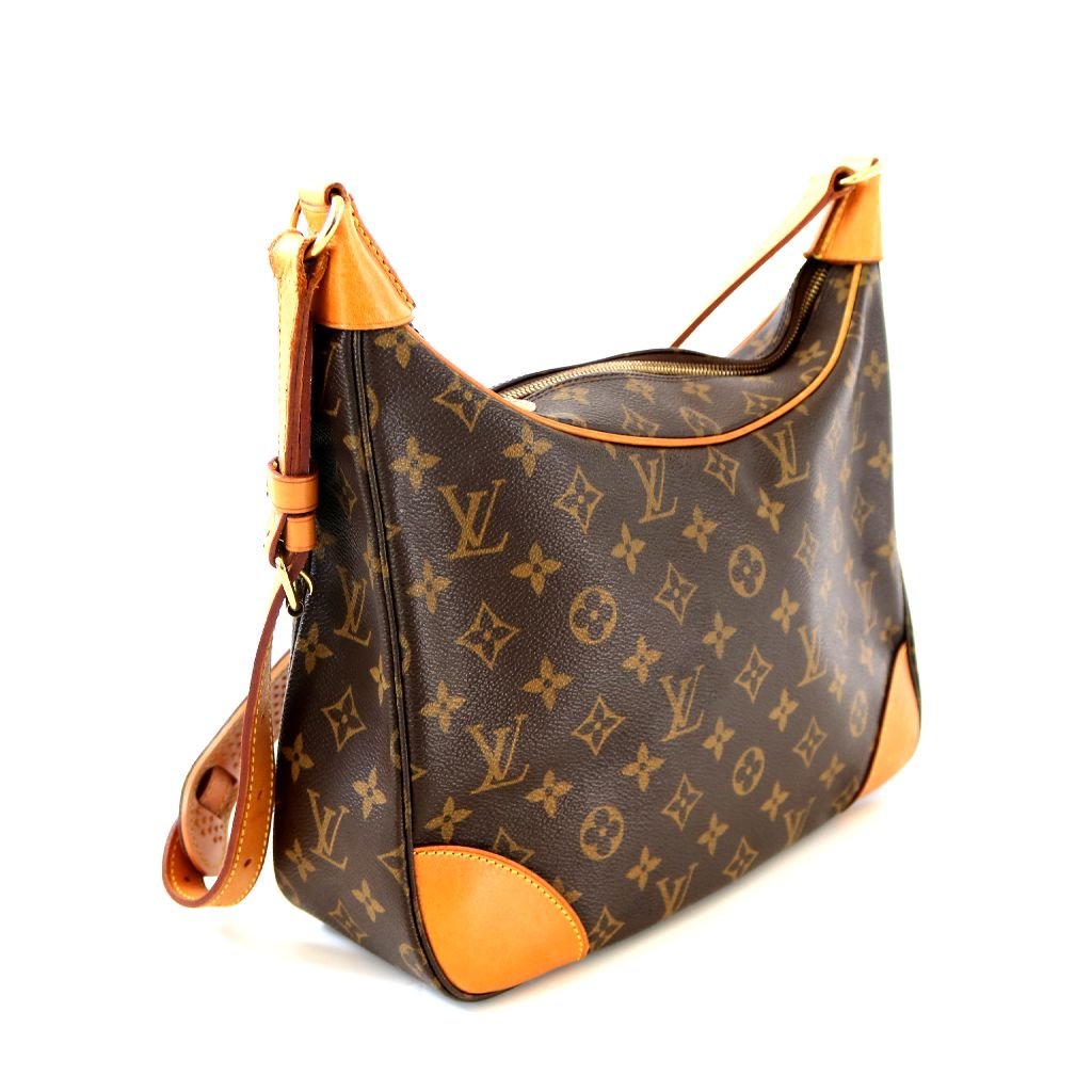 Louis Vuitton - Authenticated Boulogne Handbag - Leather Brown Plain For Woman, Good condition