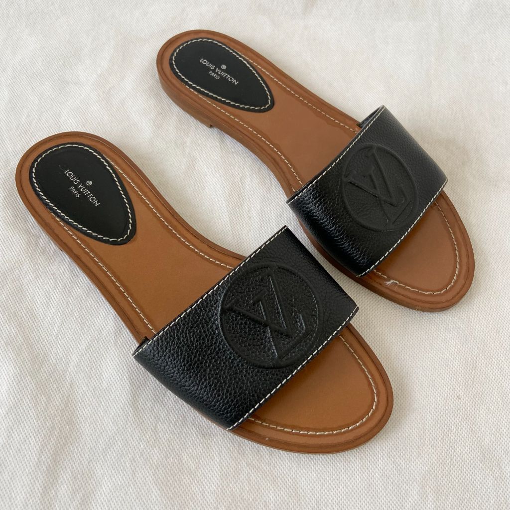 Louis Vuitton Women's Lock It Mule Sandals, Size 4.5 UK, Brown, Leather