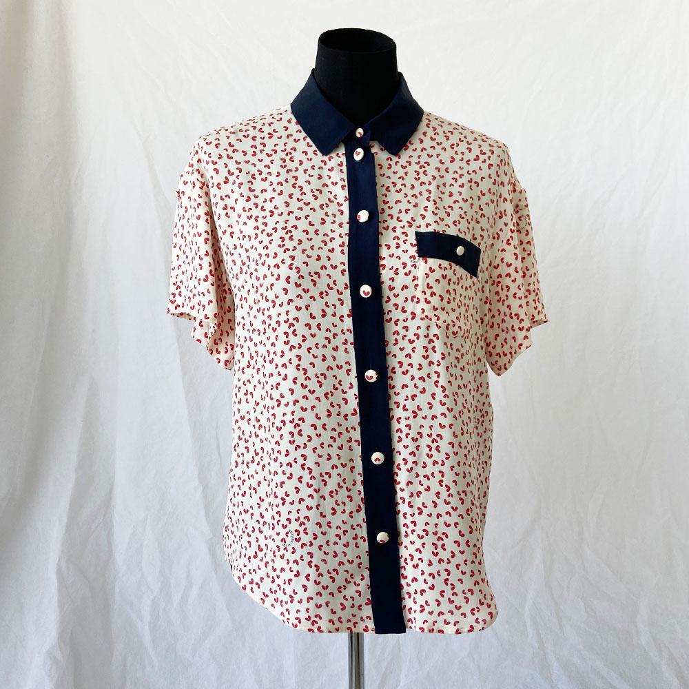 Louis Vuitton Heart Print Silk Blouse - BOPF | Business of Preloved Fashion