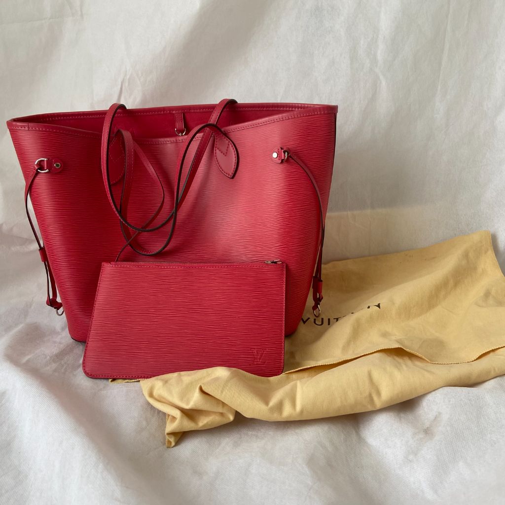 LOUIS VUITTON Grenat pink Epi leather NEVERFULL MM Shopper Bag For Sale at  1stDibs