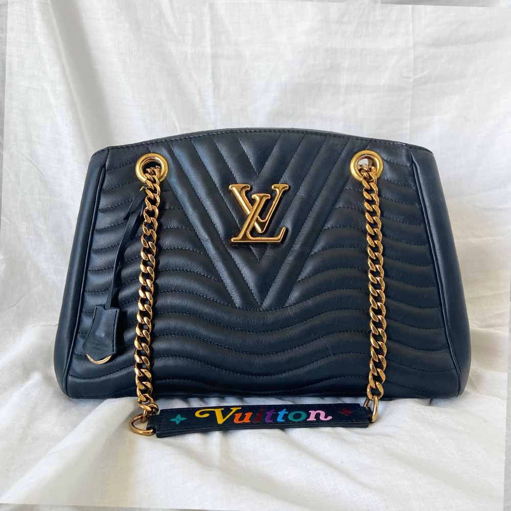 Preloved Louis Vuitton Black Quilted Leather New Wave Chain PM Bag