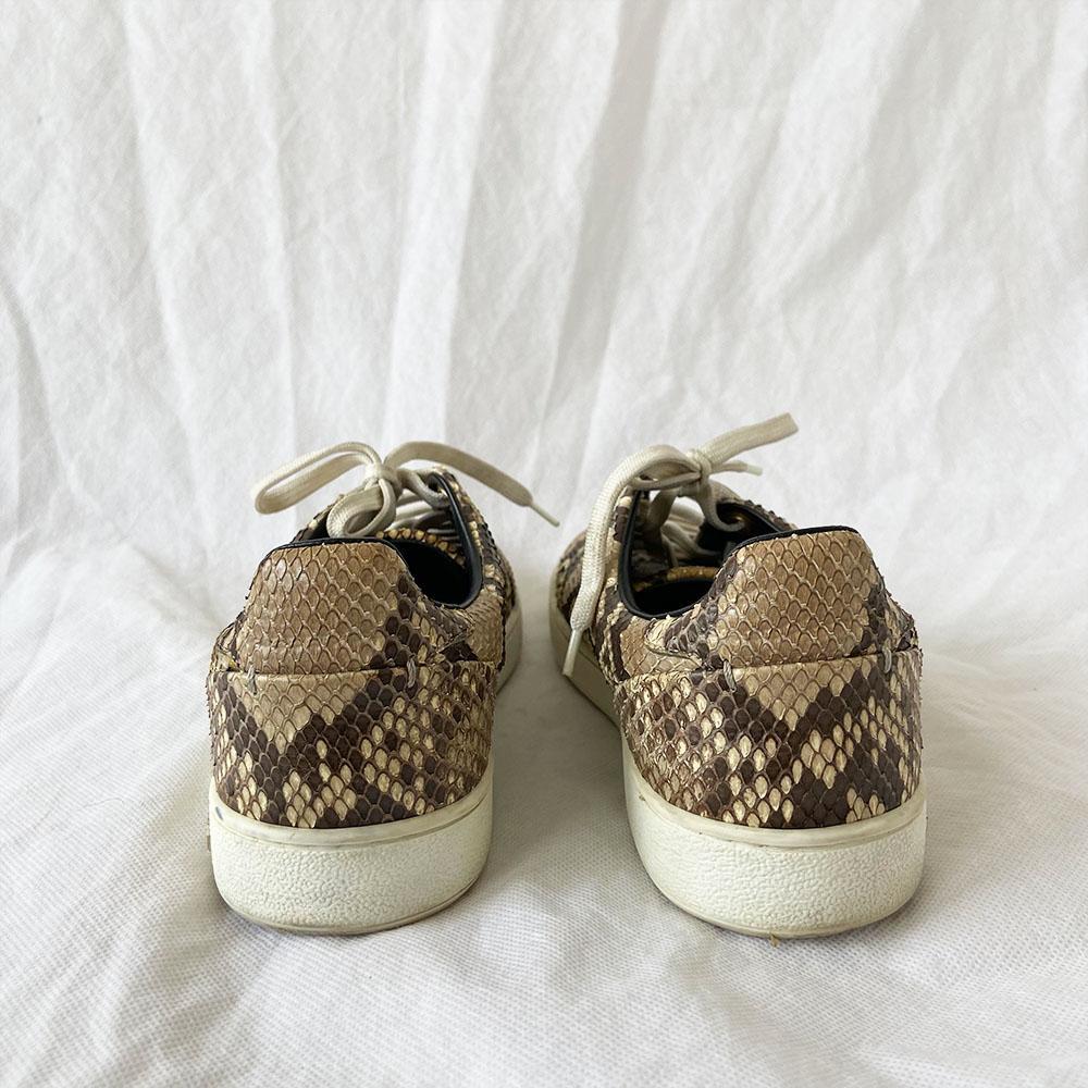 Louis Vuitton Beige/Brown Python Low Top Sneakers Size 41 Louis