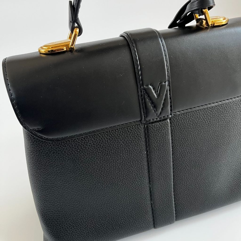 Louis Vuitton Rose Des Vents Black Leather MM Bag - BOPF | Business of Preloved Fashion