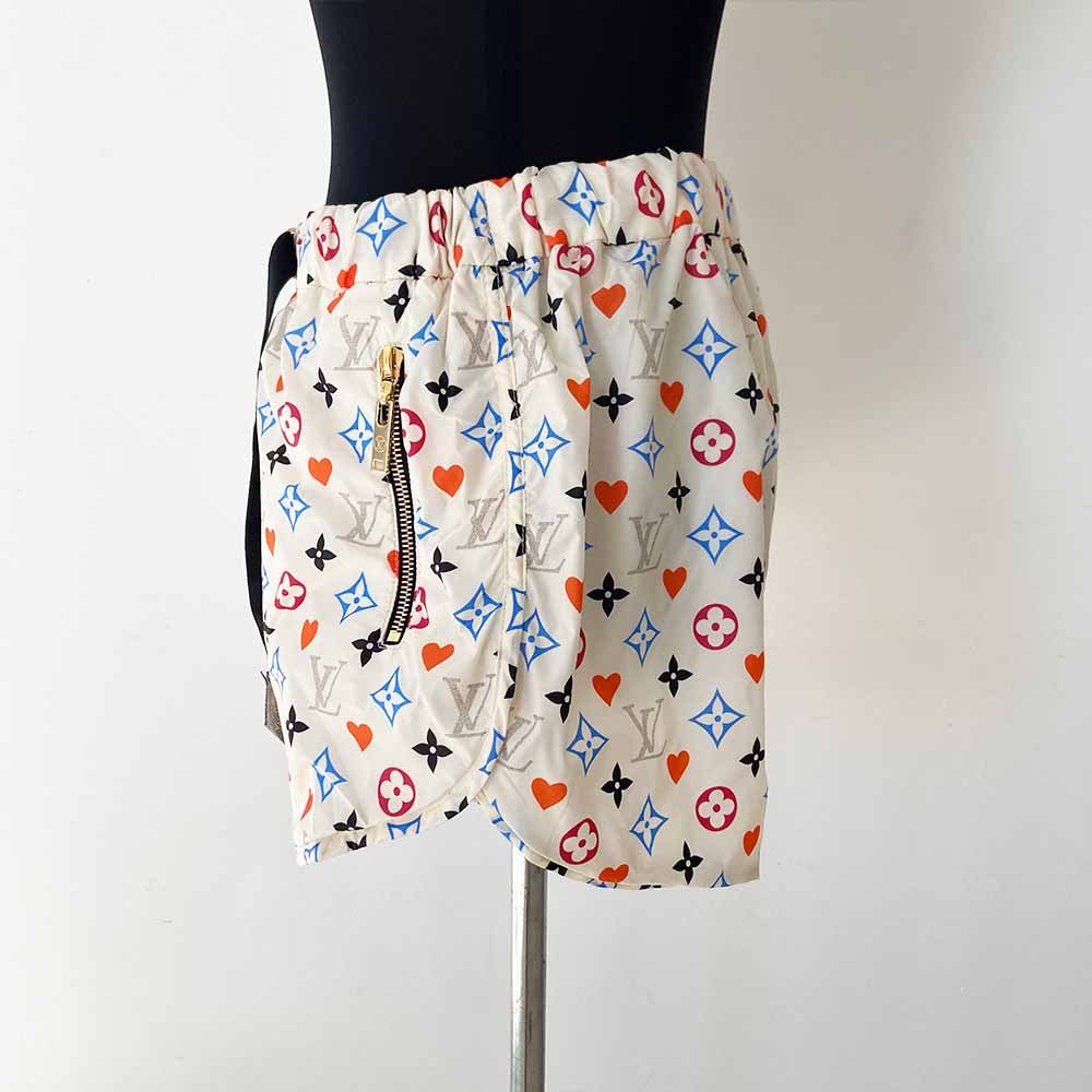 Louis Vuitton White Multicolor Sporty Shorts - BOPF | Business of Preloved Fashion