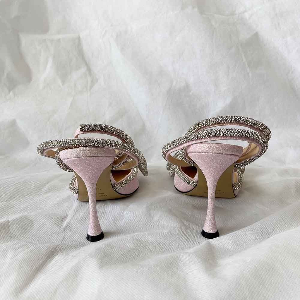 Mach & Mach 100MM Double Bow Glittered Pumps, 37.5 - BOPF | Business of Preloved Fashion