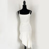 Mach & Mach draped stretch white silk mini dress - BOPF | Business of Preloved Fashion