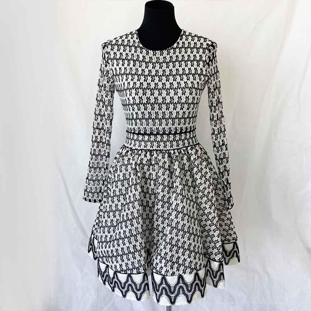 Maje black and white knitted long sleeve dress - BOPF | Business of Preloved Fashion