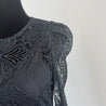 Maje Black Lace Long Sleeve Midi Dress with Black Slip - BOPF | Business of Preloved Fashion