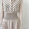 Maje Striped long sleeve dress with pleated detail at waist - BOPF | Business of Preloved Fashion
