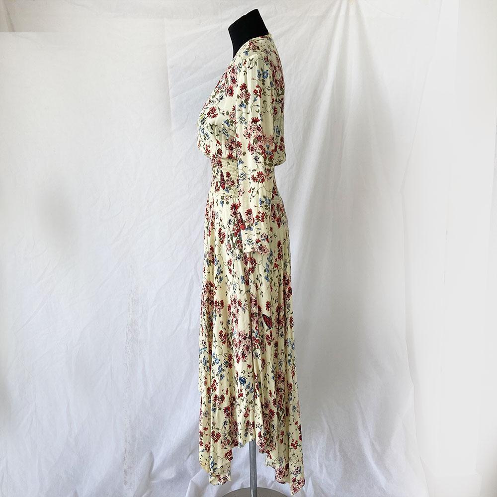 Maje Yellow Floral Printed Midi Dress - BOPF | Business of Preloved Fashion
