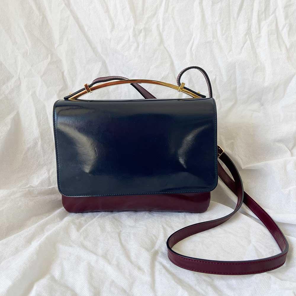 90s Burgundy Leather Handbag 90s Vintage Fall Handbag… - Gem