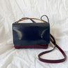 Marni bicolor navy blue and burgundy leather bag with gold handle - BOPF | Business of Preloved Fashion