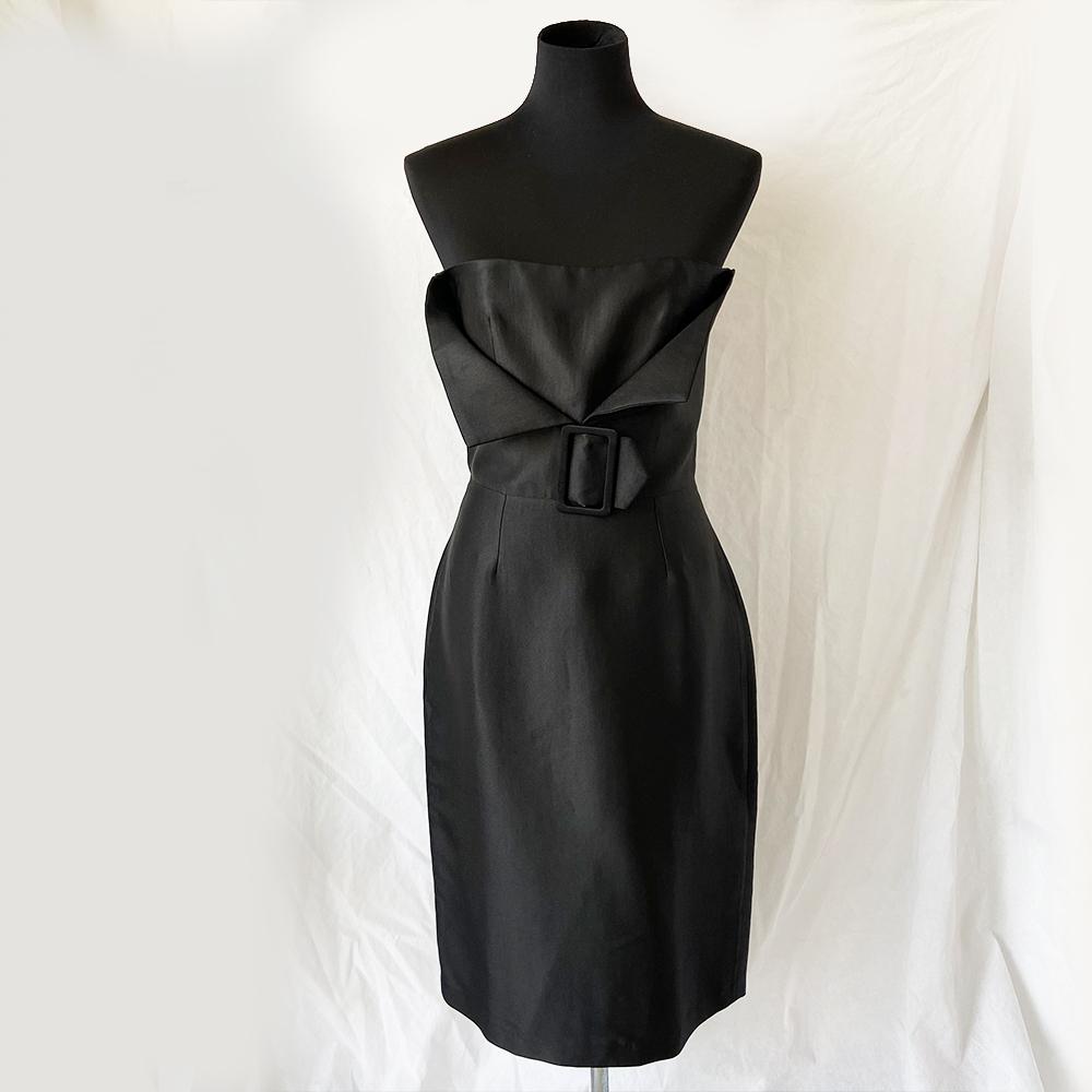 Martin Grant black tube dress with belt - BOPF | Business of Preloved Fashion