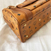MCM Brown Visetos Leather Boston Bag - BOPF | Business of Preloved Fashion