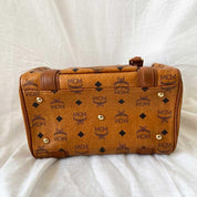 MCM Brown Visetos Leather Boston Bag - BOPF | Business of Preloved Fashion