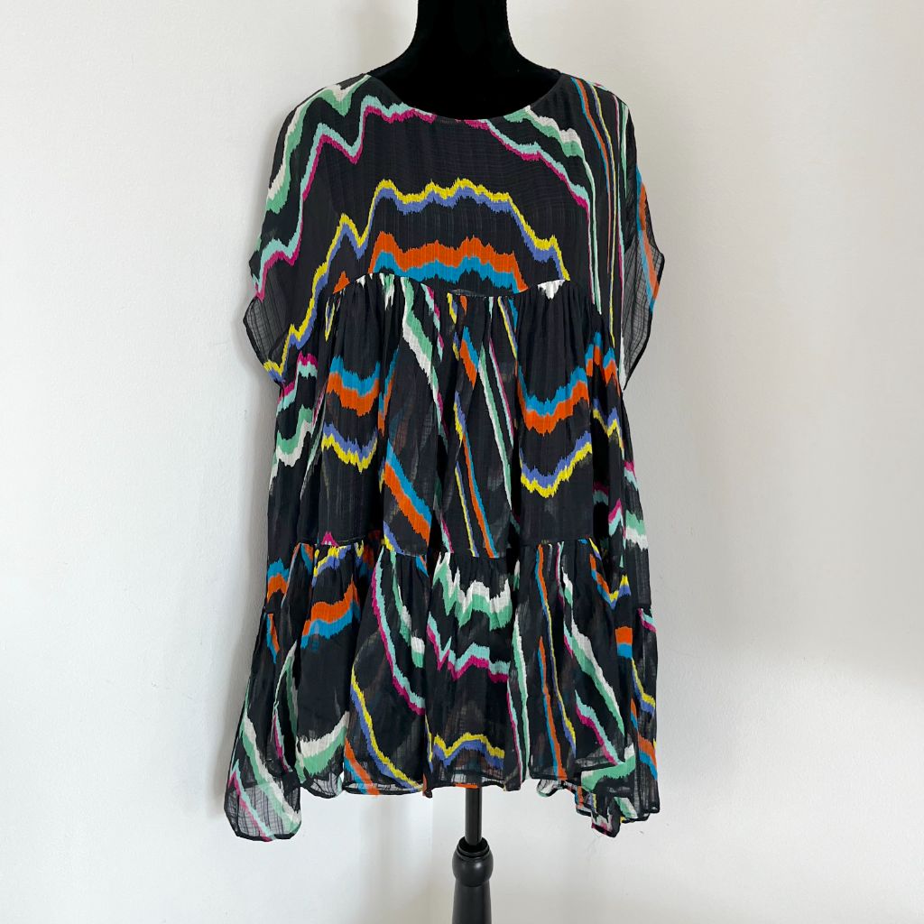 Missoni Black Sheer Ruffle Printed Swim Cover - BOPF | Business of Preloved Fashion