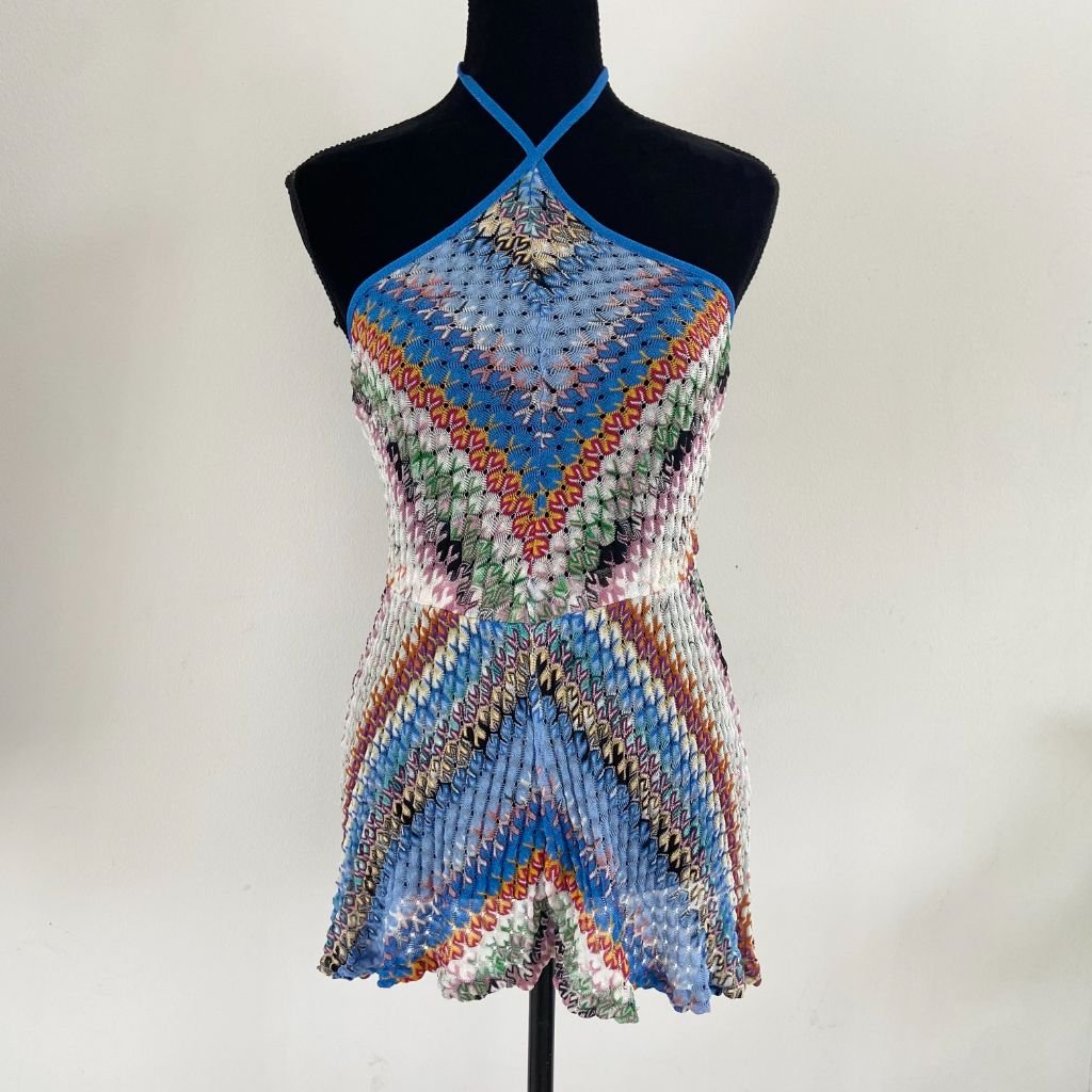 Missoni multicolor halter knitted playsuit swim cover - BOPF | Business of Preloved Fashion