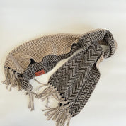 Missoni Zig Zag Knit Brown Wool Scarf with Tassels - BOPF | Business of Preloved Fashion