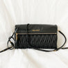 Miu Miu black leather matelasse fold over clutch bag - BOPF | Business of Preloved Fashion
