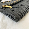Miu Miu black leather matelasse fold over clutch bag - BOPF | Business of Preloved Fashion
