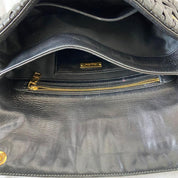 Miu Miu black leather matelasse fold over clutch bag - BOPF | Business of Preloved Fashion