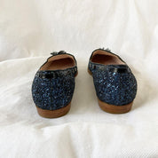 Miu Miu Blue Glitter Smoking Loafer, 37.5 - BOPF | Business of Preloved Fashion