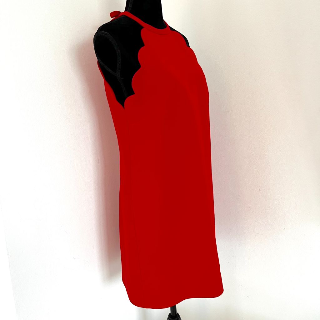 Miu Miu Scalloped Red Halter Cady Dress - BOPF | Business of Preloved Fashion