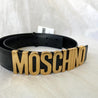 Moschino Black Leather Logo Belt - BOPF | Business of Preloved Fashion