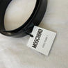 Moschino Black Leather Logo Belt - BOPF | Business of Preloved Fashion