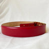 Moschino Red Logo Plaque Leather Belt - BOPF | Business of Preloved Fashion