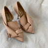 N°21 Nude Leather Abstract Bow Pointed-Toe Pumps, 40 - BOPF | Business of Preloved Fashion