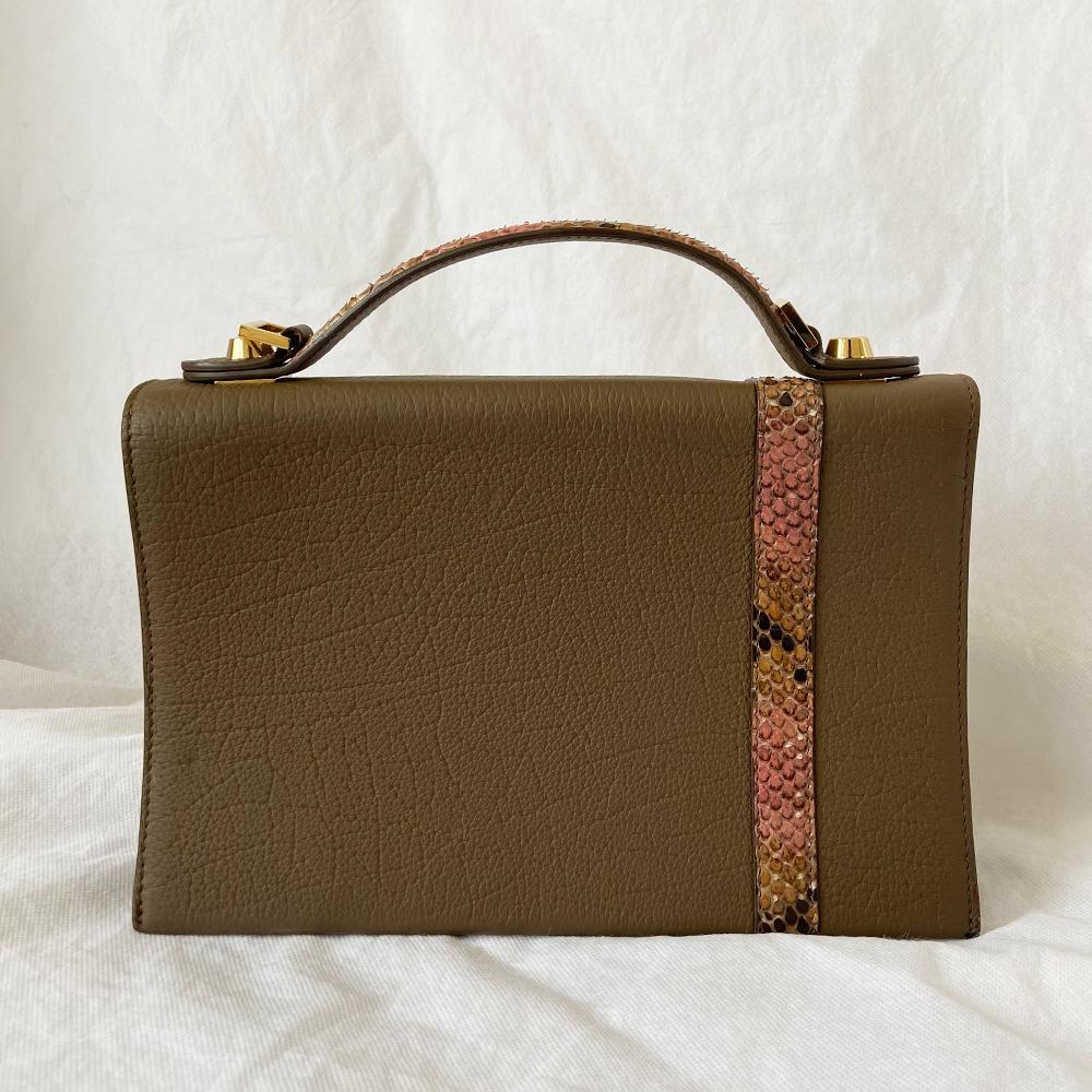 Native Glitzy Python-Print Leather Brown Bag - BOPF | Business of Preloved Fashion