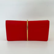 Nina Ricci Red Long Clutch With Gold Metal Detail - BOPF | Business of Preloved Fashion