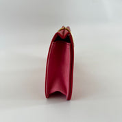 Nina Ricci Red Long Clutch With Gold Metal Detail - BOPF | Business of Preloved Fashion