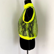 Off-White neon yellow snakeskin print sleeveless top - BOPF | Business of Preloved Fashion