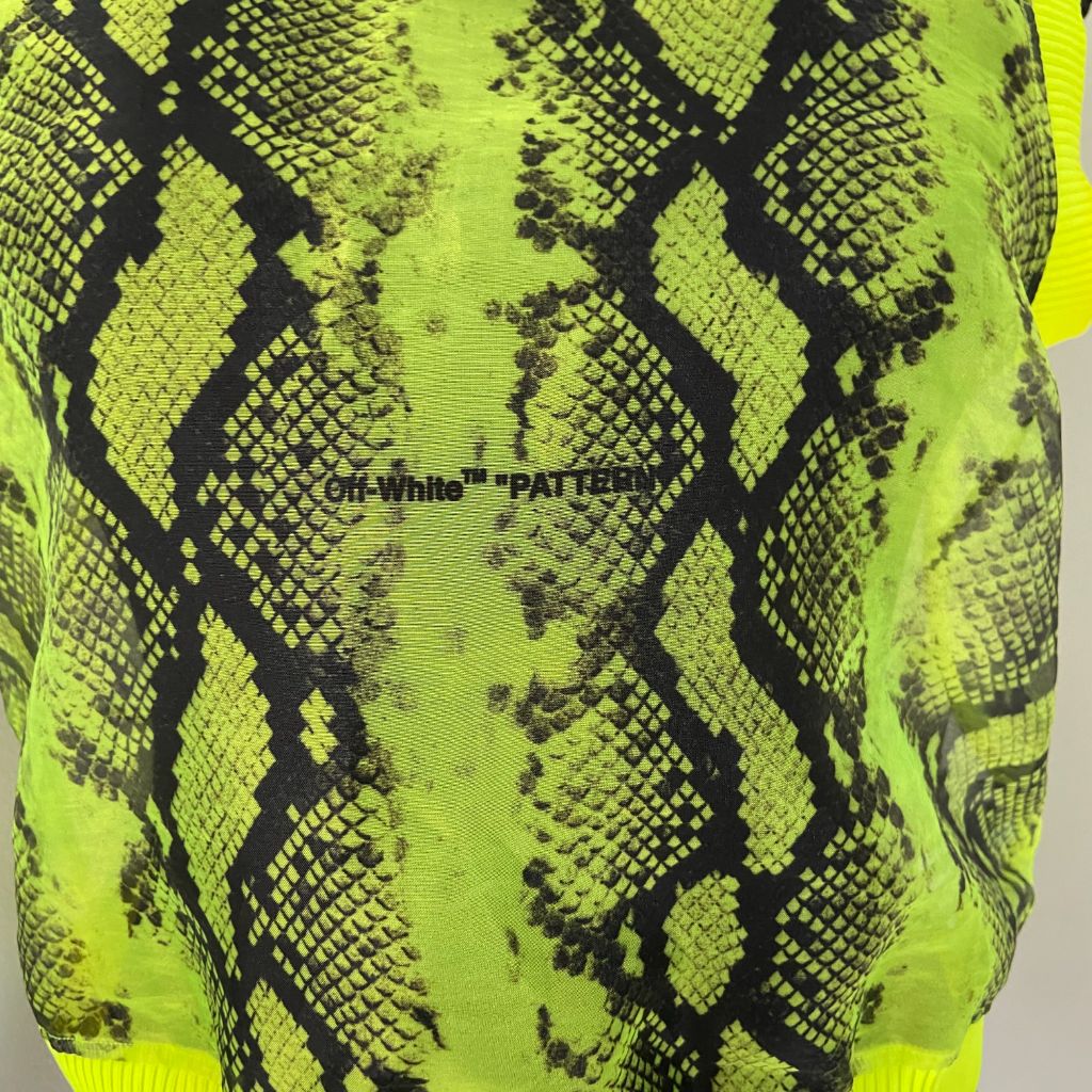 Off-White neon yellow snakeskin print sleeveless top - BOPF | Business of Preloved Fashion