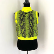 Off-White neon yellow snakeskin print sleeveless top - BOPF | Business of Preloved Fashion