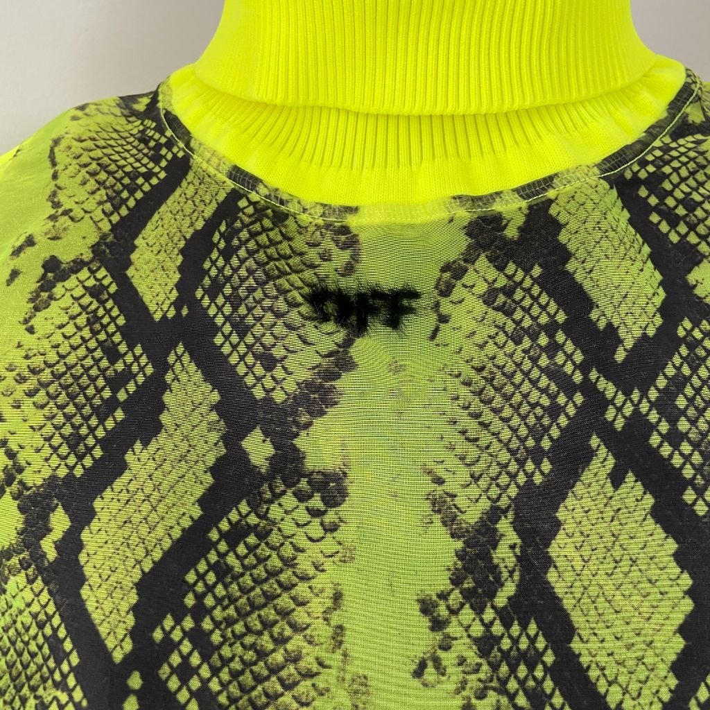 Off-White neon yellow snakeskin print sleeveless top - BOPF | Business of Preloved Fashion