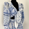 Patbo Blue Amalfi Chiffon maxi skirt with matching long sleeve to - BOPF | Business of Preloved Fashion