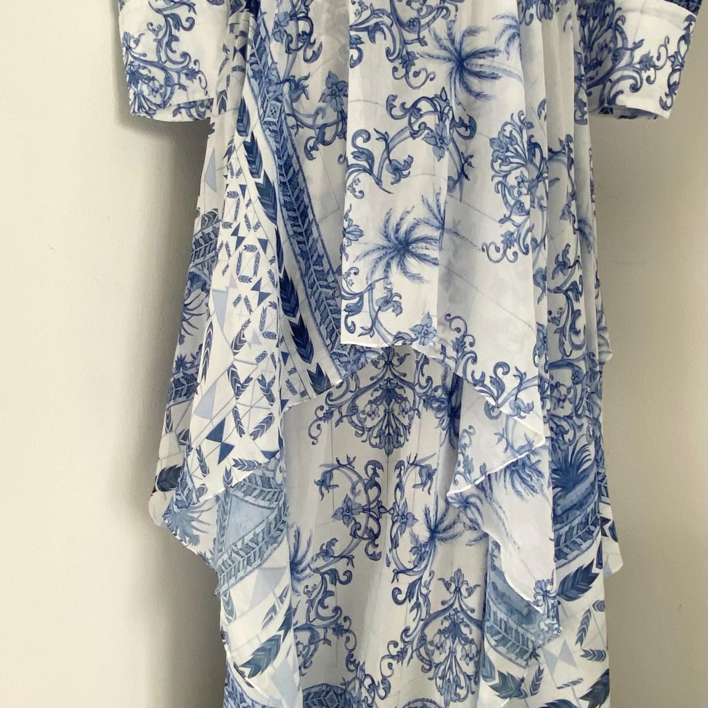 Patbo Blue Amalfi Chiffon maxi skirt with matching long sleeve to - BOPF | Business of Preloved Fashion