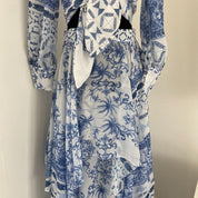 Patbo Blue Amalfi Chiffon maxi skirt with matching long sleeve to - BOPF | Business of Preloved Fashion