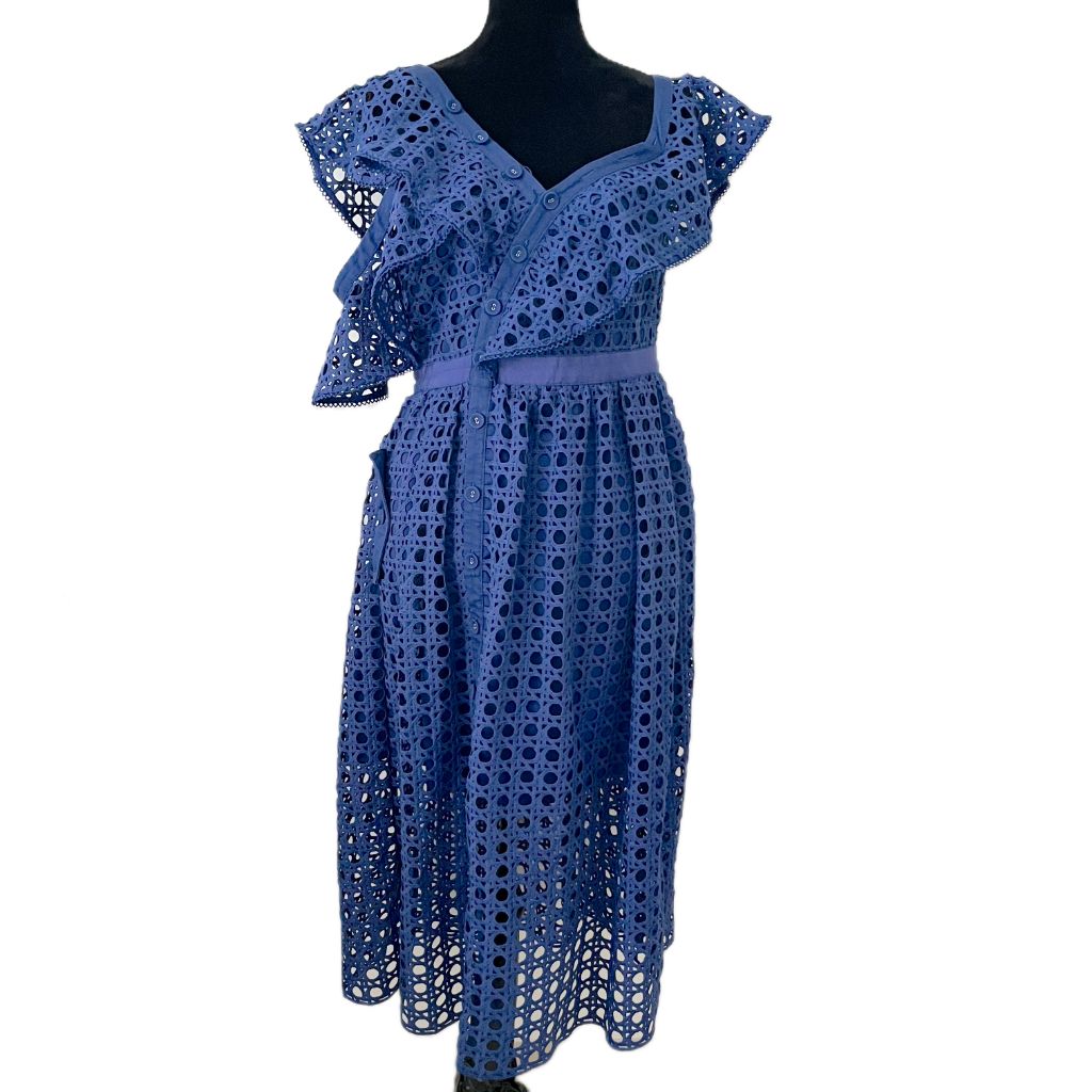 Self-portrait blue crochet dress - BOPF