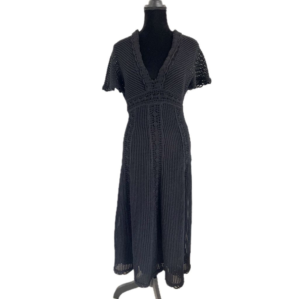 Christian Dior black knitted black short sleeve midi dress - BOPF
