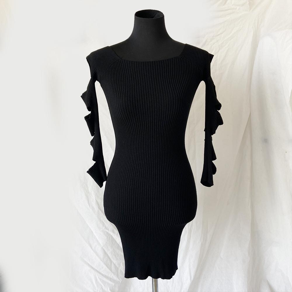 Pinko black dress with cut out sleeve detail - BOPF