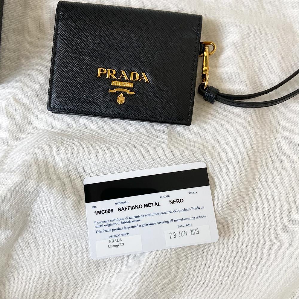 Prada Business Card Holder in Black