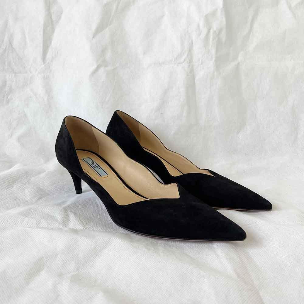 Prada black suede pointed toe, 36.5 - BOPF | Business of Preloved Fashion