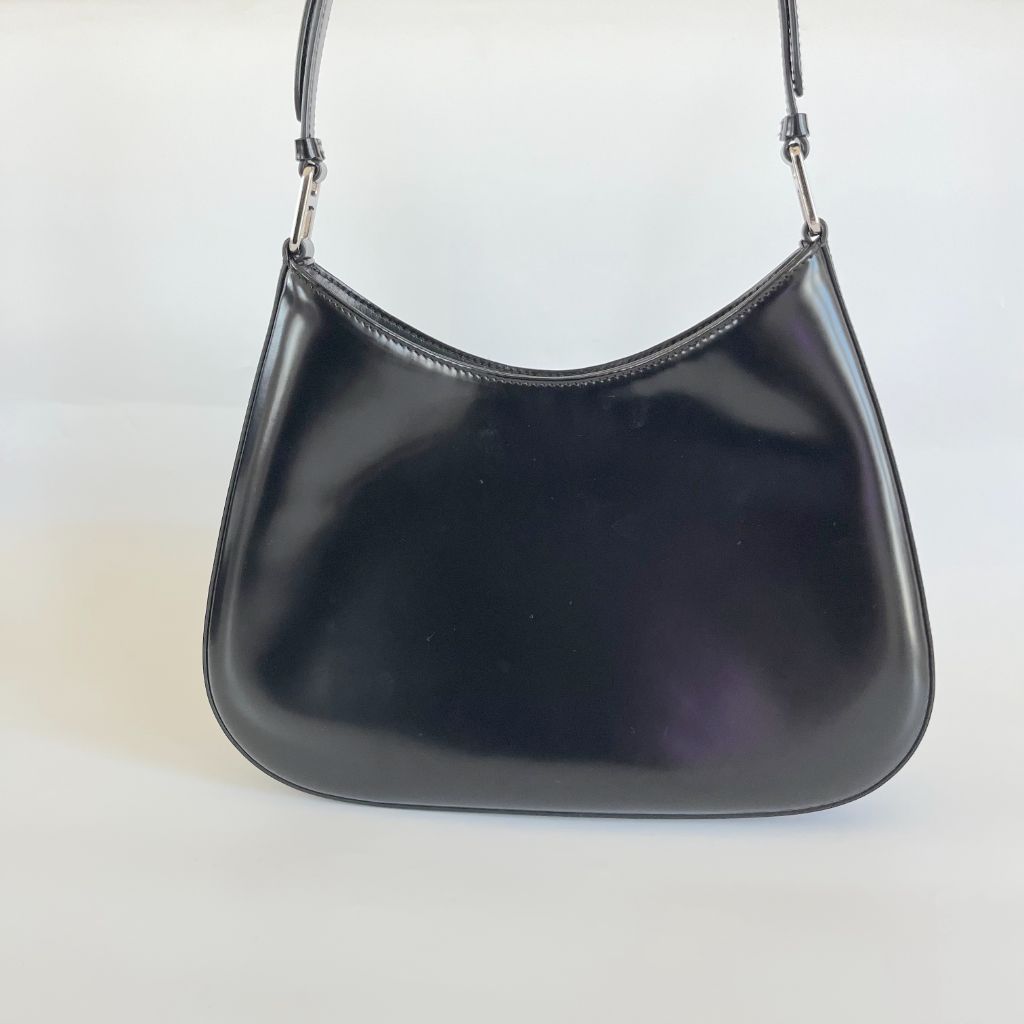 Prada Cleo Large Black Leather Shoulder Bag - BOPF | Business of Preloved Fashion