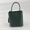 Prada Dark Green Logo Plaque Mini Bucket Bag - BOPF | Business of Preloved Fashion