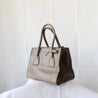 Prada Grey Leather Top Handle Khaki Bag - BOPF | Business of Preloved Fashion